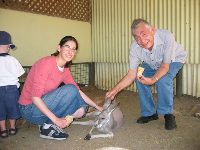  michelle and grandpa petting kangaroo.JPG 